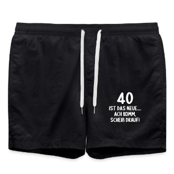 40 Jahre 40 ist das neue 40er Alter 40. Geburtstag - Badeshorts - Schwarz - Vorne - AI Model Male 185 light (185cm)