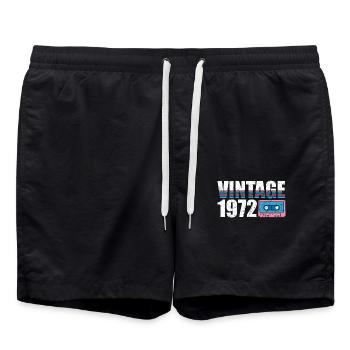 Vintage 1972 72 Birthday Retro Vintage Gift - Swim Trunks - black - Front - AI Model Male 185 light (185cm)