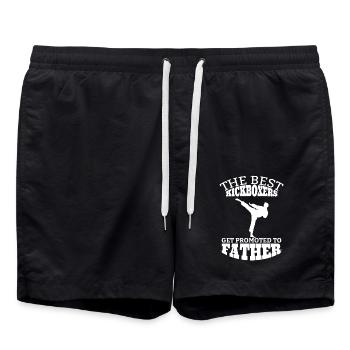 Kickboxer Papa Kickboxing Papa Boxe Papa Sort - Short de bain - noir - Devant - AI Model Male 185 light (185cm)