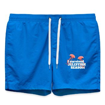 Jellyfish I Survived Jellyfish Season Jellyfish Ocean - Swim Trunks - cobalt blue - Front