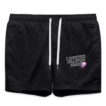 Qualle I Survived Jellyfish Season Quasson Océan - Short de bain - noir - Devant - AI Model Male 185 light (185cm)