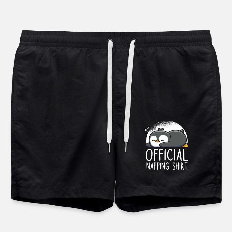 Official sleep shirt penguin - Swim Trunks - black