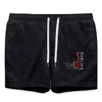 Le marteau de Thor avec flash - Mjölnir - Short de bain - noir - Devant - AI Model Male 185 light (185cm)