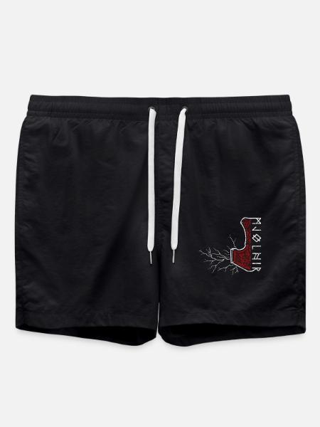 Thors hammer med lynnedslag - Mjölnir - Badeshorts - sort