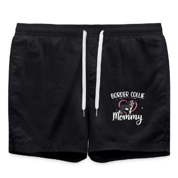 Border Collie Mom propriétaire de chien cadeau - Short de bain - noir - Devant - AI Model Male 185 light (185cm)