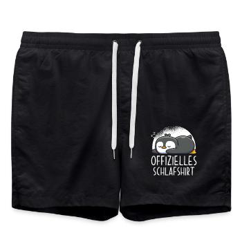 Offizielles Schlafshirt Pinguin - Badeshorts - Schwarz - Vorne - AI Model Male 185 light (185cm)