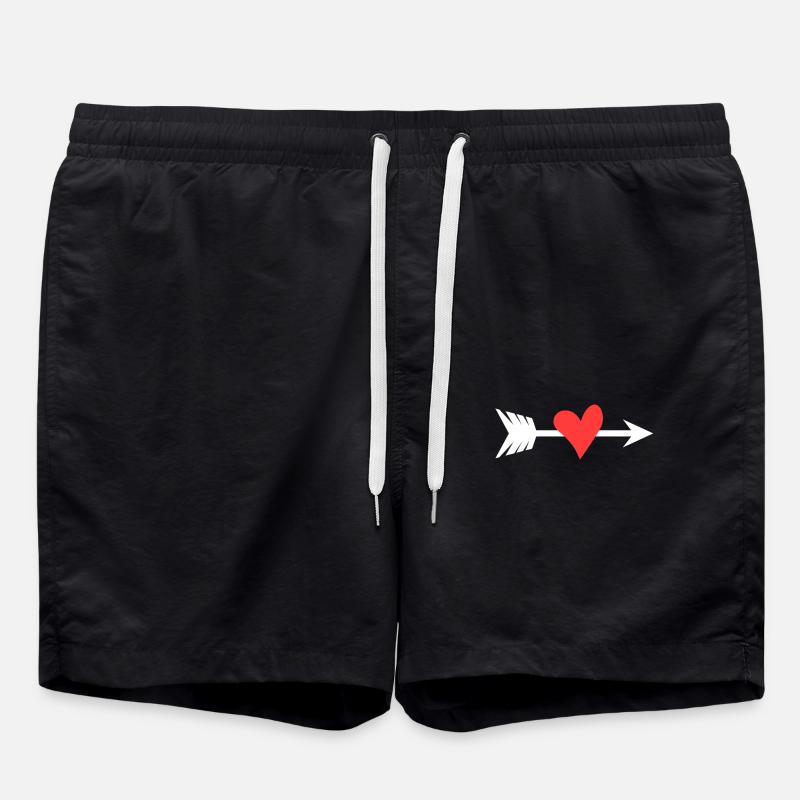 Heart Arrow - Swim Trunks - black