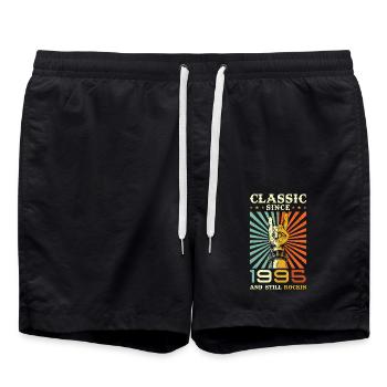 Birthday 1995 Classical music since 1995 - Swim Trunks - black - Front - AI Model Male 185 light (185cm)