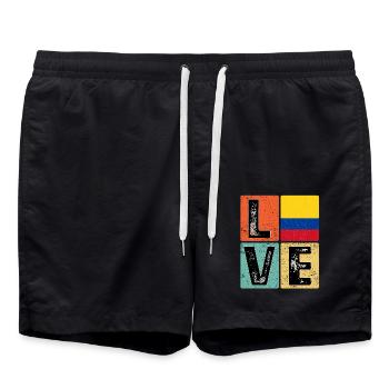 I Love Colombia drapeau pour la fierté colombienne - Short de bain - noir - Devant - AI Model Male 185 light (185cm)