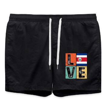 I Love Costa Rica Flag for Costa Rican Pride - Swim Trunks - black - Front - AI Model Male 185 light (185cm)
