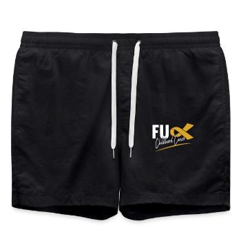 Cancer de l’enfant ÉTATS-UNIS Drapeau Cancer Enfant Renard Cadeau - Short de bain - noir - Devant - AI Model Male 185 light (185cm)