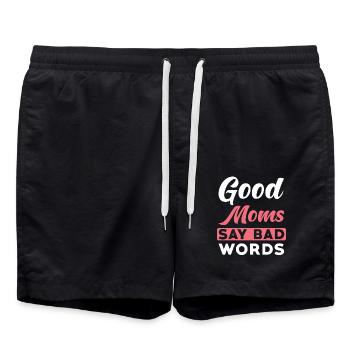 Maman rengaine Good Moms say Bad Words - Short de bain - noir - Devant - AI Model Male 185 light (185cm)