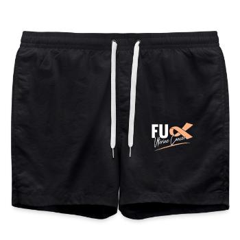 Fuck utérus cancer guerrière femme USA cadeau - Short de bain - noir - Devant - AI Model Male 185 light (185cm)