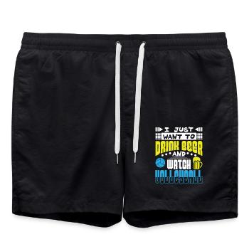 Volleyball and Beer - Badeshorts - Schwarz - Vorne - AI Model Male 185 light (185cm)