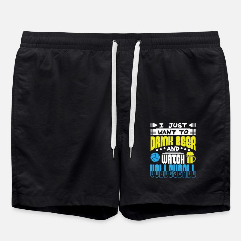 Volleyball et bière - Short de bain - noir