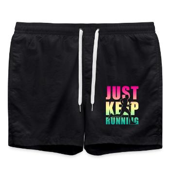 Jogging Jogger Gift - Swim Trunks - black - Front - AI Model Male 185 light (185cm)