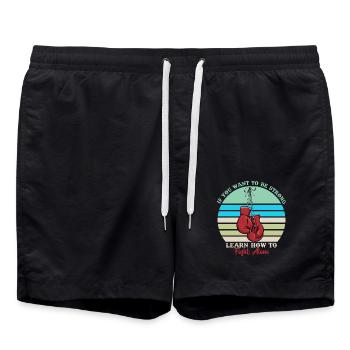 If you want to be strong learn how to fight alone - Badeshorts - Schwarz - Vorne - AI Model Male 185 light (185cm)