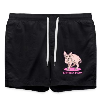Sphynx Mom Sphynx-Katze | Sphinx Katze Geschenk - Badeshorts - Schwarz - Vorne - AI Model Male 185 light (185cm)