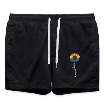 Chers gays arc-en-ciel fier lesbiennes Tournesol - Short de bain - noir - Devant - AI Model Male 185 light (185cm)