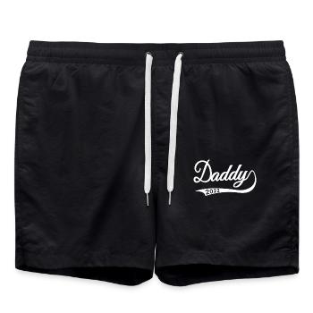 Daddy Werdender Papa 2022 Schwangerschaft Vatertag - Badeshorts - Schwarz - Vorne - AI Model Male 185 light (185cm)