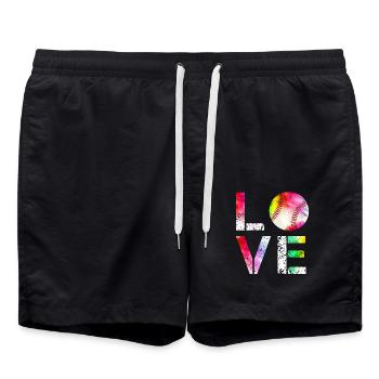 Les fans de base-ball de baseball idée cadeau - Short de bain - noir - Devant - AI Model Male 185 light (185cm)