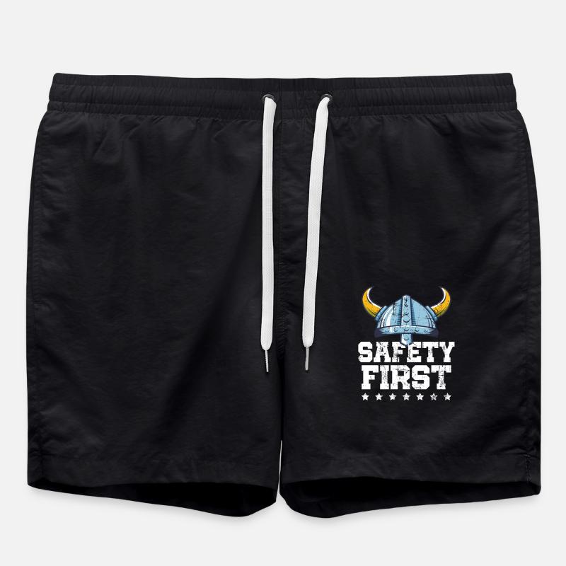 Schutzhelm Sicherheit Erstes schützendes Wikingergeschenk - Badeshorts - Schwarz