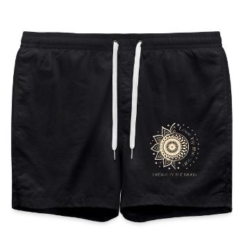 Love By The Sun Dream By The Moon Boho Geschenk - Badeshorts - Schwarz - Vorne - AI Model Male 185 light (185cm)