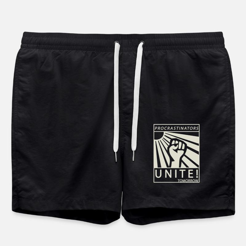 Procrastinators Unite Tomorrow Studenten Geschenk - Badeshorts - Schwarz