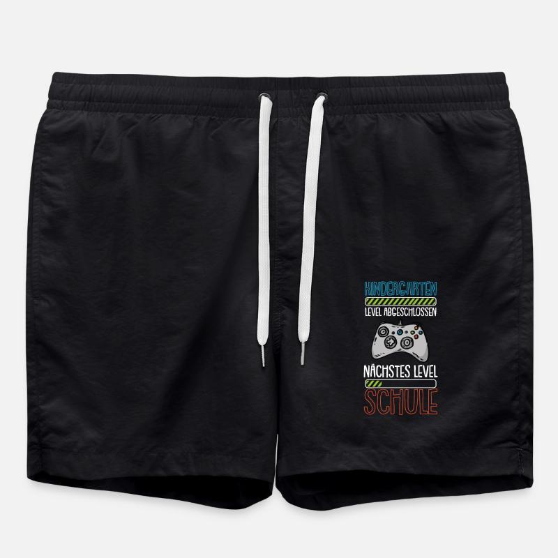 Einschulung Level Schule Schulanfang Geschenk - Badeshorts - Schwarz