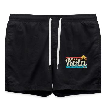 Cologne Cologne Rétro Rétro Surfeur Vintage Carnaval de Cologne - Short de bain - noir - Devant - AI Model Male 185 light (185cm)