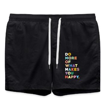 Le bonheur en disant la devise de la vie - Short de bain - noir - Devant - AI Model Male 185 light (185cm)
