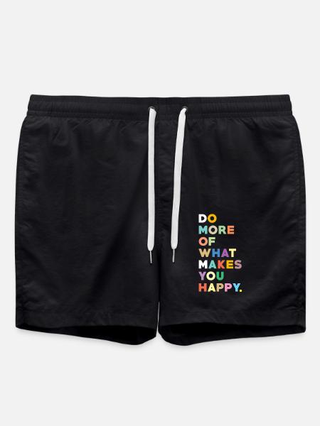 Happiness saying life motto - Swim Trunks - black