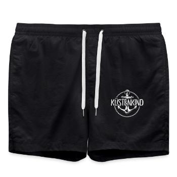 Küstenkind Anker Heimat Norddeutschland Nordsee - Badeshorts - Schwarz - Vorne - AI Model Male 185 light (185cm)