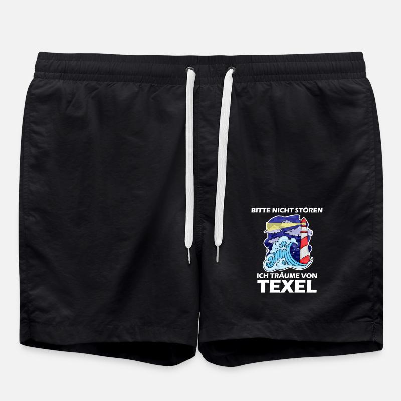 Texel Leuchtturm Nordsee - Badeshorts - Schwarz