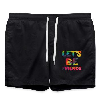 Hippie Sort Lets be friends - Short de bain - noir - Devant - AI Model Male 185 light (185cm)