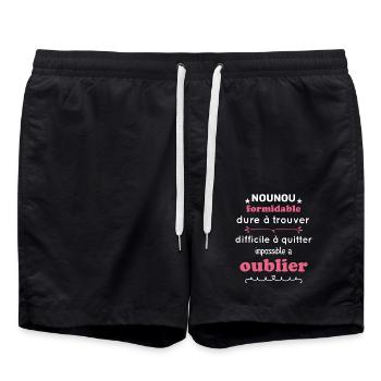 Nounou Formidable Dure à Trouver Nounou Cadeau - Short de bain - noir - Devant - AI Model Male 185 light (185cm)