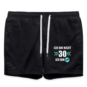 I'm Not 30 I'm 29 + Tax 30.Geburtstag - Badeshorts - Schwarz - Vorne - AI Model Male 185 light (185cm)