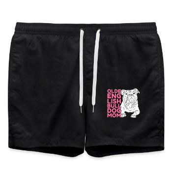 Olde English Bulldog Maman | Propriétaire de chien cadeau - Short de bain - noir - Devant - AI Model Male 185 light (185cm)