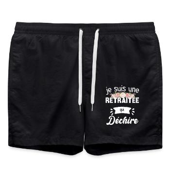 Cadeau retraite Je suis une retraitée qui déchire - Short de bain - noir - Devant - AI Model Male 185 light (185cm)