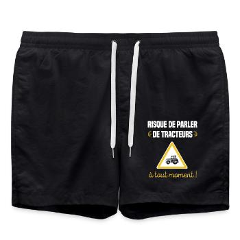 Risque de parler de tracteurs à tout moment - Short de bain - noir - Devant - AI Model Male 185 light (185cm)