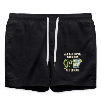 Gin Auf der Suche nach dem Gin des Lebens Gin - Badeshorts - Schwarz - Vorne - AI Model Male 185 light (185cm)