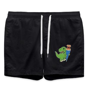 Dino Zuckertüte - Badeshorts - Schwarz - Vorne - AI Model Male 185 light (185cm)