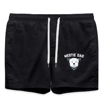 Westie Dad West Highland Terrier chien cadeau - Short de bain - noir - Devant - AI Model Male 185 light (185cm)