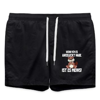 Wenn ich es angeleckt habe ist es meins - Badeshorts - Schwarz - Vorne - AI Model Male 185 light (185cm)