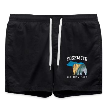 Yosemite Parc National Aventure Retro ours cadeau - Short de bain - noir - Devant - AI Model Male 185 light (185cm)