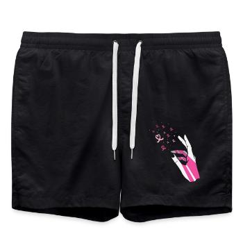 Breast Cancer Breast Cancer Month Breast Cancer Loop - Swim Trunks - black - Front - AI Model Male 185 light (185cm)