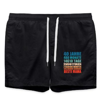 40 Jahre Beste Mama Monat Mutter Spruch Geschenk - Badeshorts - Schwarz - Vorne - AI Model Male 185 light (185cm)