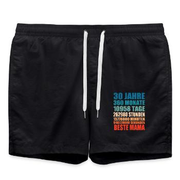 30 Jahre Beste Mama Monat Mutter Spruch Geschenk - Badeshorts - Schwarz - Vorne - AI Model Male 185 light (185cm)