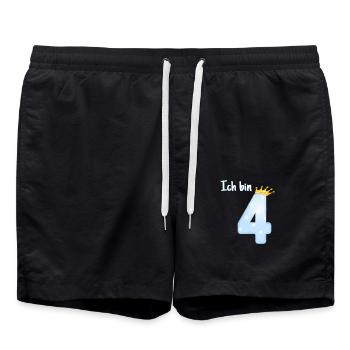 4. Geburtstag Jahre alt Jährige Vintage Geschenk - Badeshorts - Schwarz - Vorne - AI Model Male 185 light (185cm)