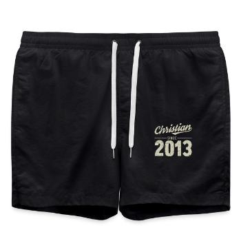 Geburtstag 2013 13 Vintage Jesus Jahrgang Geschenk - Badeshorts - Schwarz - Vorne - AI Model Male 185 light (185cm)